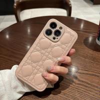 APEC เคสโทรศัพท์หนังนิ่มลายตารางเพชรแฟชั่นหรูหราสำหรับ Iphone 14 Pro Max 14pro 14Plus 13Promax 13 11 12 ProMax 12pro 13pro เคสคลุม