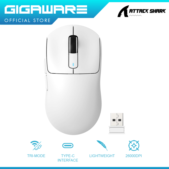 Attack Shark X3 Wireless Gaming Mouse Lightweight Tri-Mode 2.4G USB-C ...