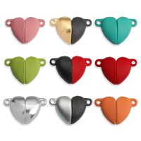 5Sets/lot Love Heart Strong Magnetic Clasps Cord End Clasp Connectors For DIY Couple Bracelet Jewelry Necklace Making