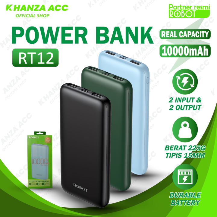 Robot Rt Powerbank Mah Dual Input Dan Dual Output Original