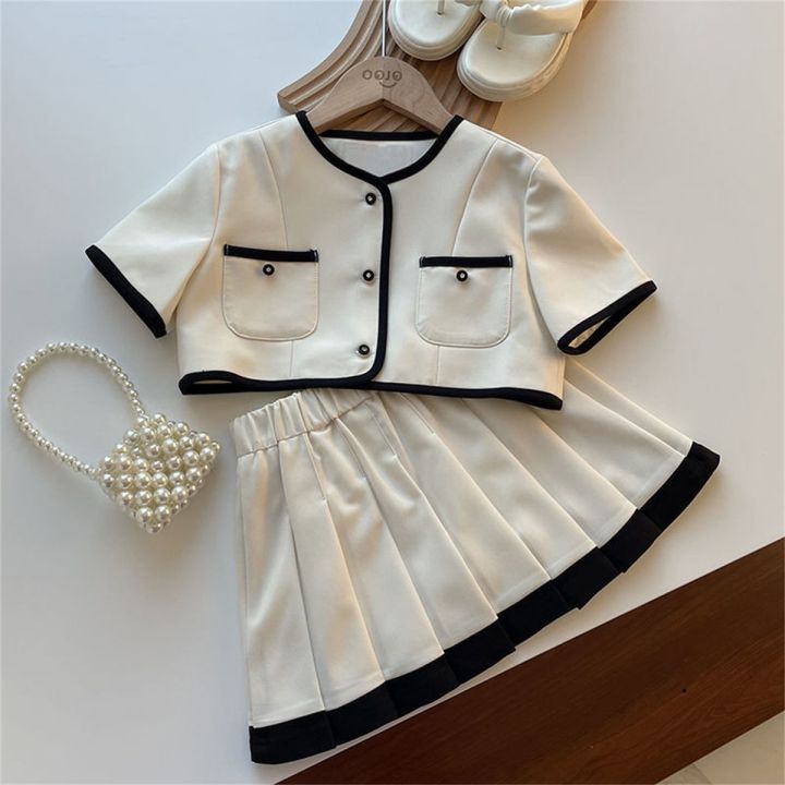 female-treasure-pleated-skirt-suits-summer-small-sweet-wind-set-of-pure-color-two-piece-brief-paragraph-girl