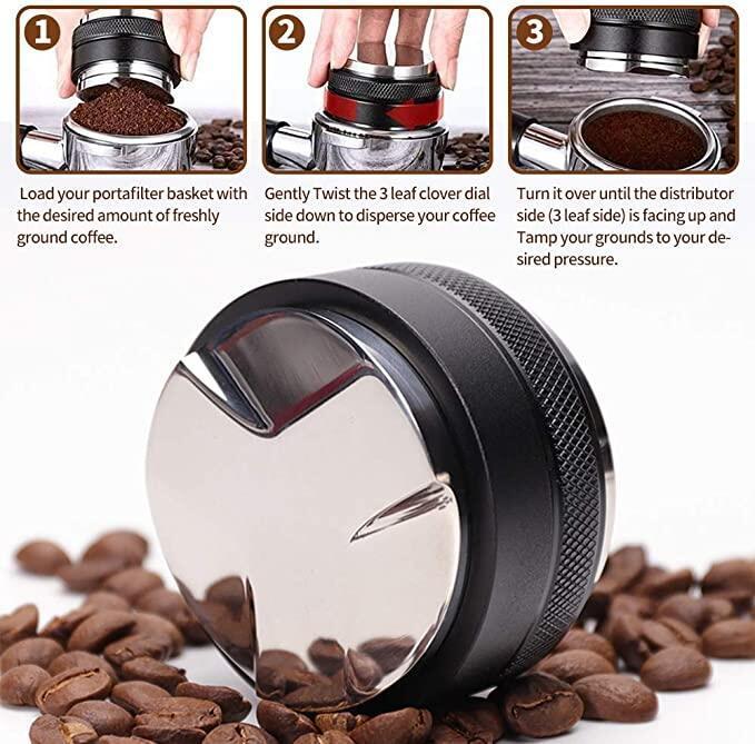 cod-เครื่องมือกดกาแฟ-เครื่องอัดกาแฟ-เเทมเปอร์มาการอง-ขนาด-51mm-tamper-macaron-espresso-tamper-press-tool-มาการอง-หัวคู่-ที่กดกาแฟมาการอง-ใบพัด