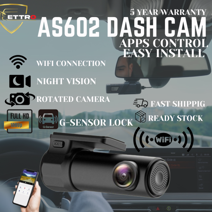 !!READY STOCK!! AS602 Car Recorder Dash Cam 1296P 140 FOV WDR App