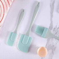 【Miss Lan】Baking Supplies Silicone Oil Brush Cake Spatula Oil Brush Set Silicone Spatula Barbecue Brush Silicone Scraper Three-Piece Set