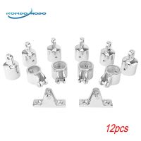 12PCS Marine Hardware Universal 3-Bow Bimini Top 316 Stainless Steel Set Deck Hinge Jaw Slide Eye End Fitting Boat Accessories Accessories