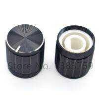 5pcs Potentiometer Cap 15x16.5mm Black Bright Edge Half Shaft Hole D-Shaped Aluminum Alloy Knob