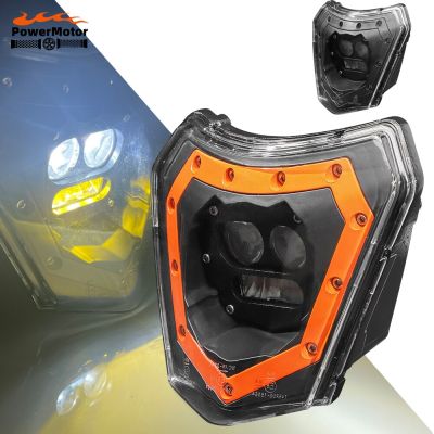 Motorcycle LED Headlight Fairing For KTM EXC SX SMR 300 450 690 Headlamp Head Light Wick Accessories Motocross Dirt Bike Enduro