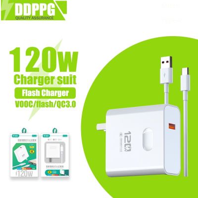 DDPPG หัวชาร์จเร็ว สายชาร์จเร็ว 6A 120W เข้ากันได้เต็มรูปแบบ QC3.0หัวชาร์จ USB ชาร์จเร็ว, สำหรับ Android VIVO/HUAWEI, VOOC,Fast chager