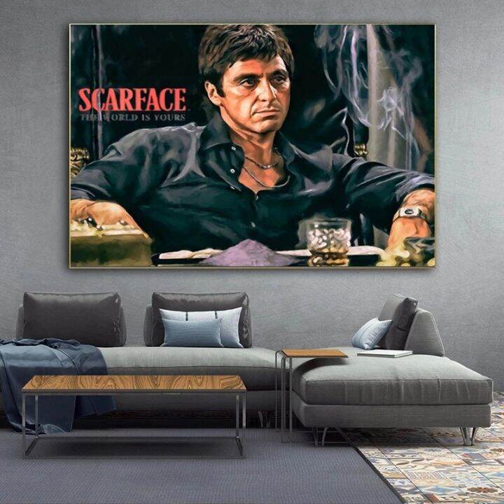 Art Poster Al Pacino Scarface Movie Graffiti Tony Montana Portrait