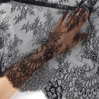 French wide lace fabric wedding veil skirt dress fabric material black and white soft thin style fashionable and comfortable Fabric  Material