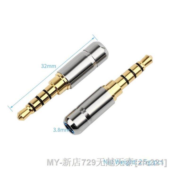 cw-3-5-jack-stereo-4-poles-hifi-headphone-plug-3-8mm-headphones-upgrade-cable-gold-plated-length-32mm