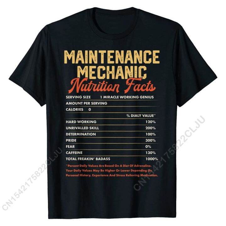 Maintenance Mechanic Nutrition Facts Funny Vintage Gifts Men T-Shirt Newest Mens Top T-Shirts Cotton Tops & Tees Fitness Tight XS-4XL 5XL 6XL | Maintenance Mechanic Nutrition Facts Funny Vintage Gifts Men T-Shirt Newest Mens Top T-Shirts Cotton Tops & Tees Fitness Tight XS-4XL 5XL 6XL |