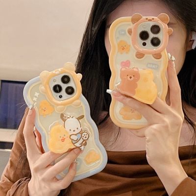 เคสโทรศัพท์มือถือ TPU นิ่ม แบบใส ลายหยักน่ารัก สําหรับ iphone 13 Pro Max 12 Pro Max