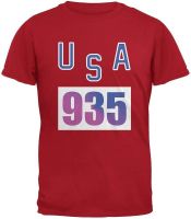 Team Bruce Jenner USA 935 Olympic Costume Red Adult T-Shirt