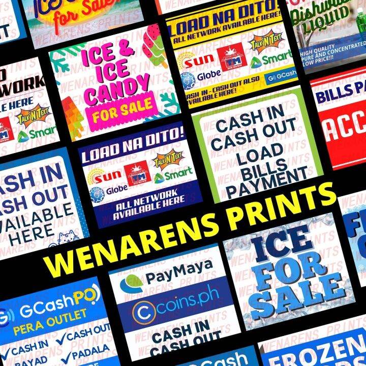 Store Sign Loading Station Sari Sari Store Laminated PVC Sign