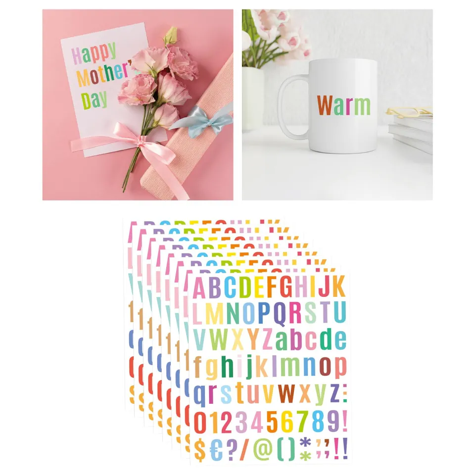 Crafts Creation Vinyl Letter Stickers Self Sticky Decorative Letters Decals  Small Letter and Number Stickers for Address Number Water Bottles  Scrapbooks