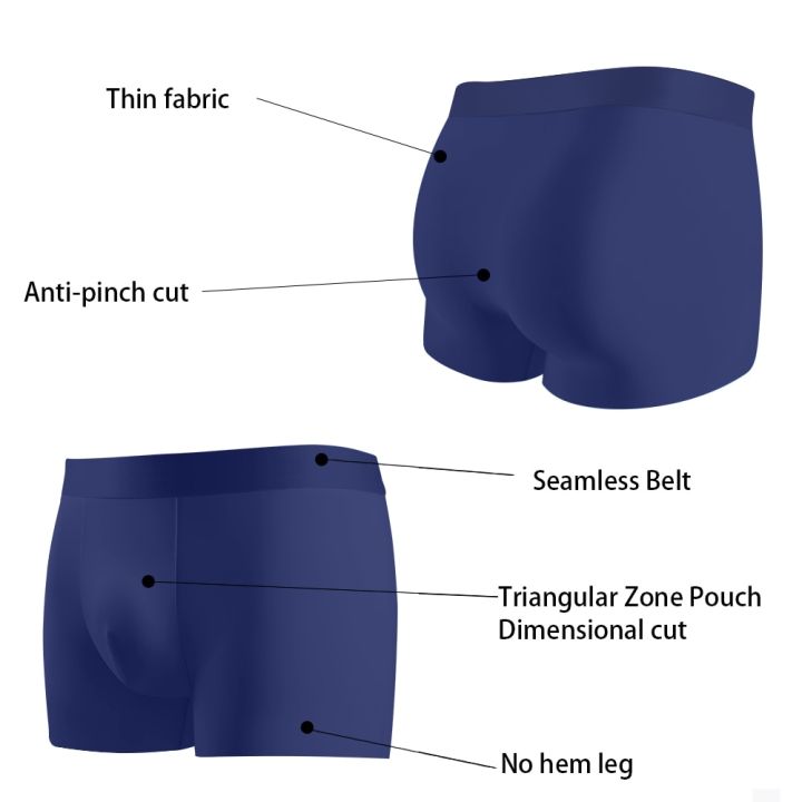 กางเกงในผู้ชายกราฟีน3a-กางเกงในแอนตี้แบคทีเรียไอซ์ซิลค์ดูดซับความชื้นกางเกงบอกเซอร์ผู้ชาย4ชิ้นยืดหยุ่น
