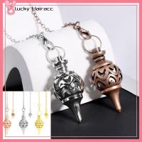 LUCKY HAIRACC รูปทรงกรวย จี้ลูกตุ้มเรกิ เป็นรูกลวง Amulet ลูกตุ้มโลหะทางจิตวิญญาณ ของขวัญที่สร้างสรรค์ จี้ทองแดง จี้ Dowsing ลูกตุ้มบำบัด ของตกแต่งบ้าน