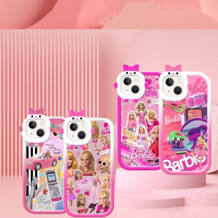 เคสสำหรับ-a15s-a15-oppo-a16-a35-a11s-a16k-a16s-a31-2020-a3s-a12e-a5s-a12-a53s-3d-สีชมพูสำหรับหญิงสาวเคสมือถือตุ๊กตาบาร์บี้เจ้าหญิงโปร่งใส-tpu-พลาสติกน่ารักใส