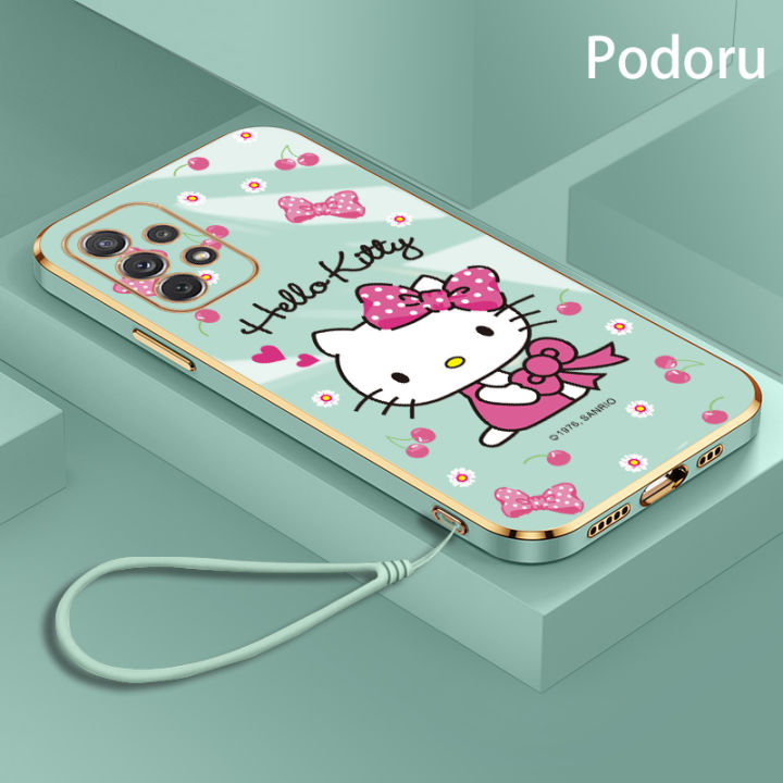 เคส-samsung-a72เรียบง่ายสุดหรูชุบทองเคสโทรศัพท์-hello-kitty-เคสซิลิโคน-tpu-นิ่ม