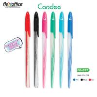 ปากกา FlexOffice ปากกาลูกลื่น Candee FO-027 ลายเส้น 0.6mm หมึกน้ำเงิน (4ด้าม/แพ็ค)