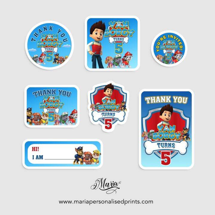 Paw Patrol Personalized Sticker Labels Lazada PH