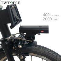 TWTOPSE ไฟหน้าจักรยาน,สำหรับ V เบรค Brompton 3SIXTY Fnhon จัดเรียงจักรยานแบบพับได้400 Lumen LED 1500MAH