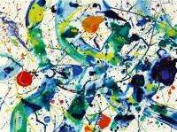 ๑﹍♕ Sam Francis Untitled Art ฟิล์มพิมพ์ผ้าไหมโปสเตอร์ Home Wall Decor 24x36inch