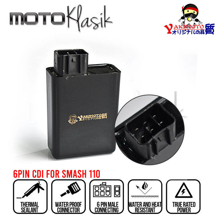 YAKIMOTO CDI FOR SUZUKI SMASH 110 6 PINS STOCK SIZE CAPACITOR DISCHARGE IGNITION BOX FOR