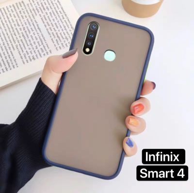 ส่งจากไทย เก็บเงินปลายทาง Case Infinix Smart 4 เคสกันกระแทก ปุ่มสีผิวด้าน ขอบนิ่มหลังแข็ง เคสโทรศัพท์ INFINIX SMART 4