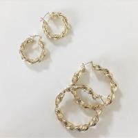 A.piece ต่างหู [14k gold] Twisted gold hoop