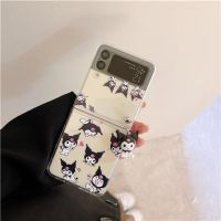 Sanrio Kuromi กับจี้หรือเคสโทรศัพท์3พลิก2 Samsung Zflip4 Flip4 4 Z สำหรับ Zflip3 5G นุ่มสำหรับ1 Flip3