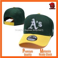 ☫ MLB NE Oakland Athletics Alphabet Huruf A Men Women Unisex Fashion Baseball Cap Curve Brim Hat with adjustable strap