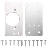 ┋◆ Durable Hinge Repair Plate Brushed Steel Fixing Plate Bracket Kit For Furniture Kitchen Closet Door Mounting Plate Set