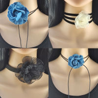 สร้อยคอลายดอกไม้สามมิติ flower choker สร้อยคอลูกไม้ลายดอกไม้สร้อยคอดอกไม้แฮนด์เมด .