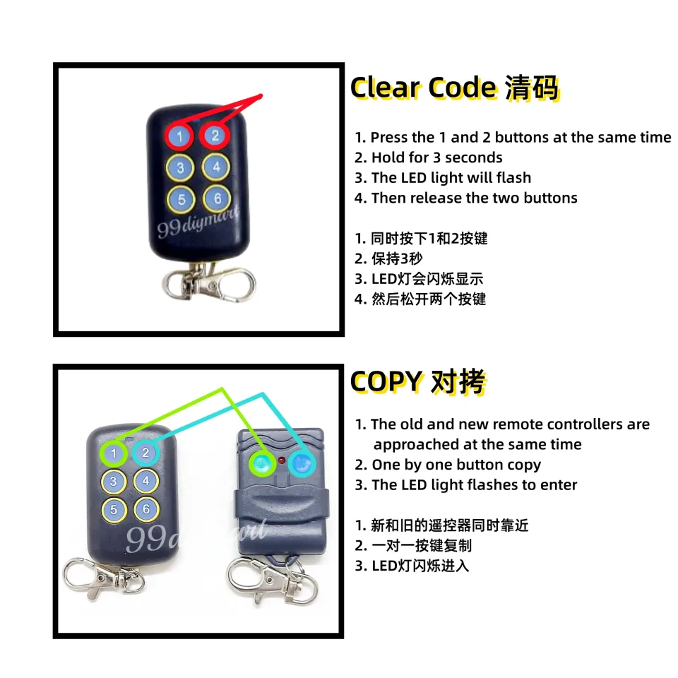 remote control flashing lights 433mhz frequency