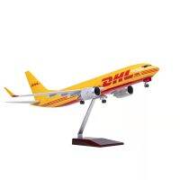 [47cm] โมเดลเครื่องบิน DHL B 737-800 Airplane Model with LED Light (Touch or Sound Control) Plane  สวย งานคุณภาพ - ของขวัญ ของสะสม ตั้งโชว์เสริมฮวงจุ้ย