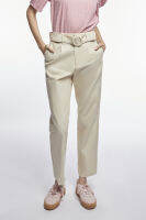 EP กางเกงทรงสกินนี่แต่งเข็มขัดผ้า ผู้หญิง สีงาช้าง | Skinny Leg Trousers with Fabric Belt | 4671