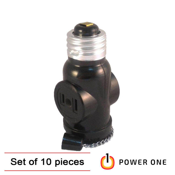 Surer 502 Pull Chain Socket with 2 Flat Pin Outlets (E27) [Box of 10pcs