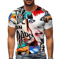 Summer Fashion Cool Graffiti Mens t-shirt New Casual Personality Hip Hop streetwear Fun Printed Round Neck Short Sleeve Tees