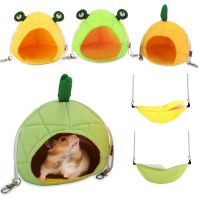 Banana Small Pet Hamster Nest Pineapple Frog Shape Plush Cotton Hanging Hamster Hammock Small Animal Bed for Hedgehog Guinea Pig Beds