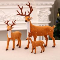 [Warm Homie] Christmas Deer Plush Reindeer Furry Deer For Home Christmas Ornament Happy New Year Decoration Gift