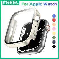 เคสสำหรับ Apple Watch เคส Ultra 49มม. 8 7 45มม. 41มม. Se 6 5 4 44มม. 40มม. พร้อมอุปกรณ์ป้องกันหน้าจอกระจกเทมเปอร์เคสครอบปกป้องกันชนแบบบางที่ออกแบบมาสำหรับเคสสมาร์ทวอท์ช