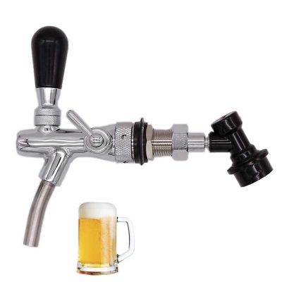 เบียร์ก๊อกน้ำและปรับแตะเบียร์ก้านโครเมี่ยมแตะชุบกับบอลล็อคตัดการเชื่อมต่อของเหลวสำหรับ HomeBrew Cornelius ถังตู้
