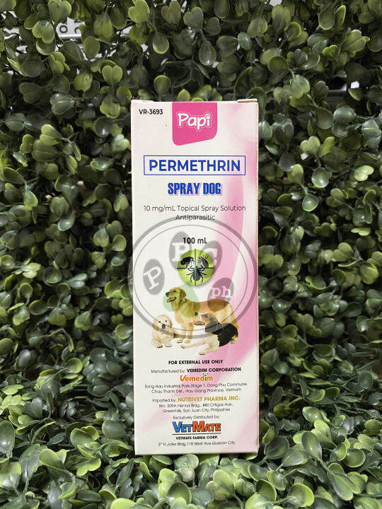 Papi Permethrin Spray Dog 100ml for Tick and Flea Lazada PH