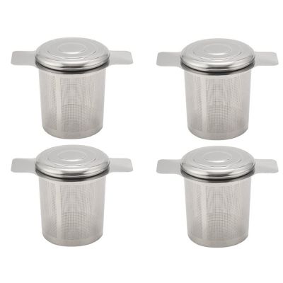 4Pcs Loose Leaf Tea Filters,Stainless Steel Tea Basket Filters Tea Strainer Steeper for Hanging on Teapots