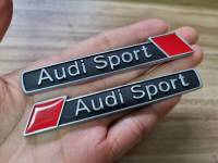 ราคาต่อคู่ โลโก้ โลหะ ออดี้ สปอร์ต ติดแก้มข้างรถ  Audi Black Audi Sport Badge 3D Emblem Side Fender A4 A5 A6 A8 Q3 Q5 Q7