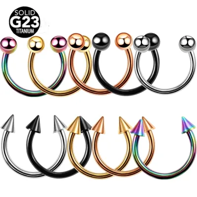 1PC Titanium Piercing Nariz Circular for Septum Nipple Jewelry Helix Tragus Earring Nose Brincos Lip Eyebrow Sexy Fake Jewelry Electrical Connectors