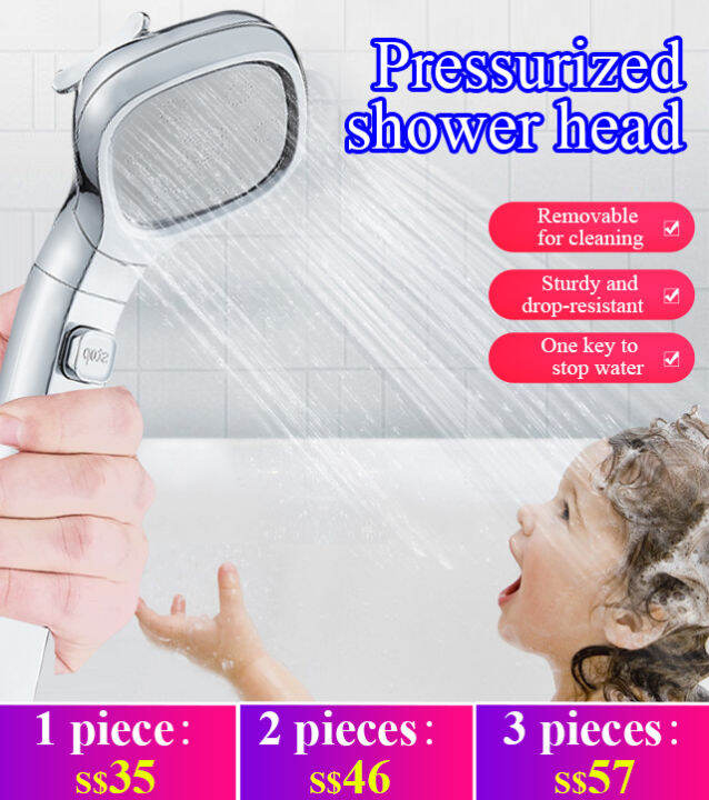 Kangdo Lotus Showerhead with Increased Water Pressure and Four Settings