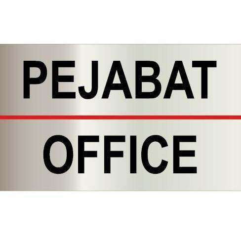 OFFICE / PEJABAT SIGN STICKER, (SILVER BRUSHED STICKER) 105X210MM | Lazada